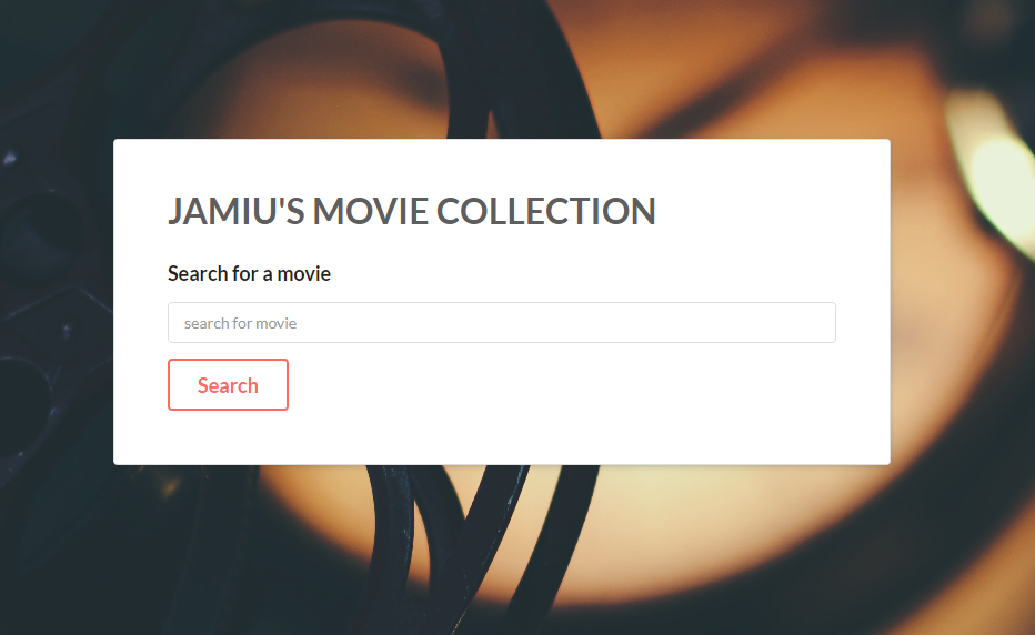 Search for your movies with JMC. All movies are fetched using IMDB API.